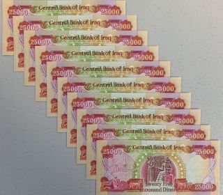 250,  000 Iqd,  Iraqi Dinar - (10 Notes) Crisp & Uncirculated - Active & Authentic