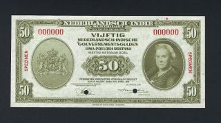 Netherlands Indies 50 Gulden 1943 P116s Specimen Uncirculated