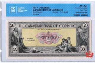 1917 The Canadian Bank Of Commerce 20$ Face Proof - Cccs Au55 - 75 - 16 - 02 - 04p