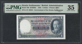 Straits Settlements 1 Dollar 1935 (pick 16b) Pmg - 35 (l/21 49525)