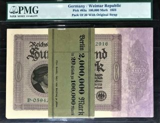 Germany / Weimar Republic Pack Of 20 X 100,  000 Mark 1923 Pick - 83a Uncirculated