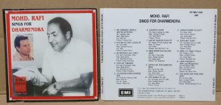 India Bollywood Rare Mohd Rafi Sings For Dharmendra 1990 Emi England Cd Fcs9122
