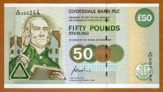 Scotland,  Clydesdale Bank,  50 Pounds,  1996,  P - 225a,  Unc Scarce