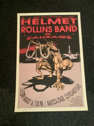 Derek Hess - Helmet/rollins Band Poster 1994 @ Nautica Stage Signed & Numbered
