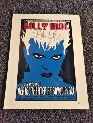 Billy Idol Autographed Poster Steve Stevens For Houston Show (18x24) Oop Rare Le