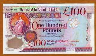 Bank Of Ireland,  Northern,  100 Pounds,  2005,  P - 82,  Aunc