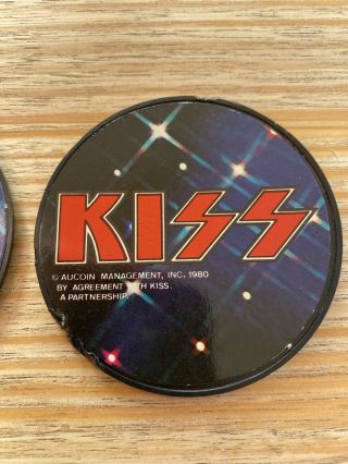 KISS AUCOIN 1980 Australian Rare Disco Bag Variant Badges.  Both Blue Versions. 3