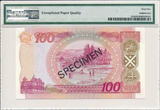 Bank of Scotland Scotland 100 Pounds 1997 Specimen Prefix AA PMG 65EPQ 3