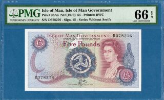 Isle Of Man,  5 Pounds,  1979,  Gem Unc - Pmg66epq,  P35aa