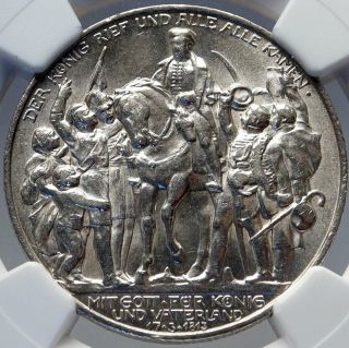 1913 Germany William Iii Prussia Coalition War V Napoleon Silver Coin Ngc I82839