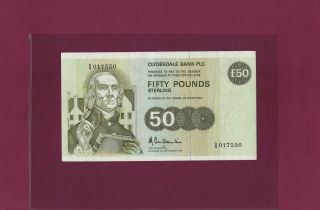 Scotland Clydesdale Bank Plc 50 Pounds 1989 P - 222 Vf,  Key Date