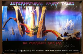 Roger Dean Autographed Signed Supernatural Fairy Tales Yes Genesis Promo Poster