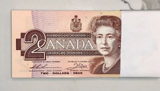 1986 Canada 2 Dollars Bank Note Consecutive X100