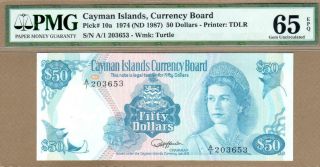 Cayman Islands: 50 Dollars Banknote,  (unc Pmg65),  P - 10a,  1987,