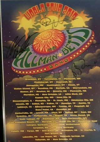 Allman Brothers Allman Betts Tour Poster Signed By Devon,  Berry & Duane Framed