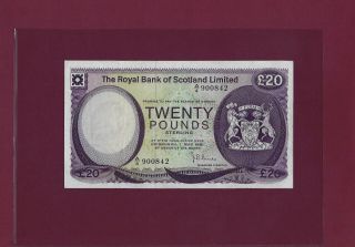 The Royak Bank Of Scotland Limited 20 Pounds 1981 P - 339 Ef - Au England