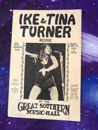 Vintage Ike & Tina Turner Revue Promo Poster Rare Collectible 70 