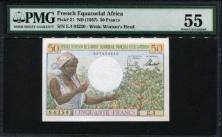 French Equatorial Africa (cameroun) 1957,  50 Francs,  P31,  Pmg 55 Unc