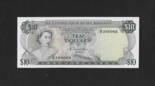 Aunc Sign.  Donaldson 10 Dollars 1974 Bahamas England