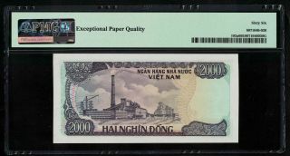P - 103a Vietnam State Bank 2000 Dong Banknote 1987 (ND 1988) GEM UNC PMG66EPQ 2