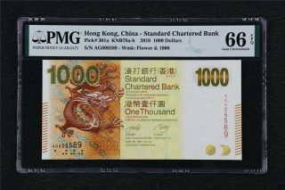 2010 Hong Kong China - Standard Chartered Bank 1000 Dollars Pick 301a Pmg66epqunc