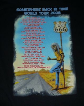 IRON MAIDEN Route 666 USA 2008 Tour Shirt L Concert Event SBIT Vtg 3