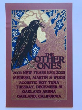 2002 The Other Ones Poster 16” X 25” Signed Gary Houston Grateful Dead