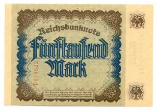 Germany Weimar Republic Reichsbanknote Spinelli 5000 Mark 16.  9.  1922 AU/UNC 76 2