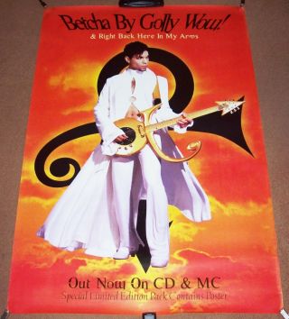Prince Stunning Rare Large U.  K.  Promo Poster " Betcha By Golly Wow " Single 1996