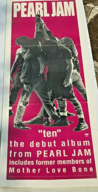 Rare Find 1991 Pearl Jam/mother Love Bone 2 - Sided Sony Promo Poster