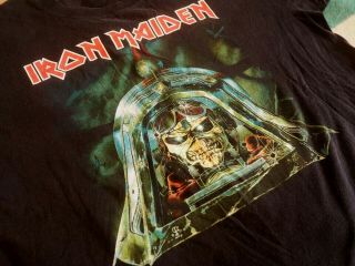 Iron Maiden 2008 Somewhere Back In Time World Tour T - Shirt Graphic Black Mens Xl
