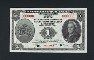 Netherlands Indies One Gulden 1943 P111s Specimen Uncirculated