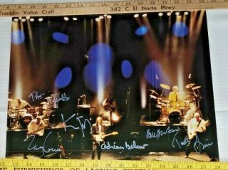 King Crimson Signed Poster By Fripp,  Levin,  Bruford,  Belew,  Gunn,  Mastelotto
