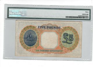 5 POUNDS VERY FINE BANKNOTE FROM BRITISH GOVERNMENT OF THE BAHAMAS 1945 PICK - 12 2
