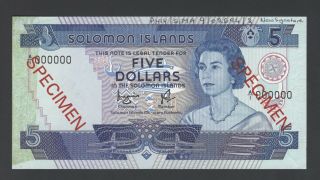 Solomon Islands 5 Dollars Nd (1977) P6bs Specimen Uncirculated