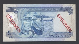 Solomon Islands 5 Dollars ND (1977) P6bs Specimen Uncirculated 2