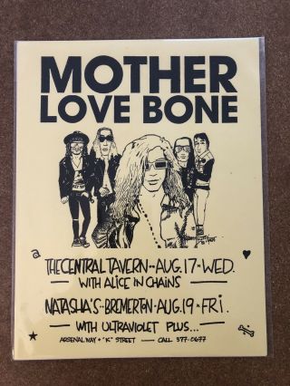 Flyer 1990’s Mother Love Bone Ft Alice In Chains 8.  5 X 11 Flyer
