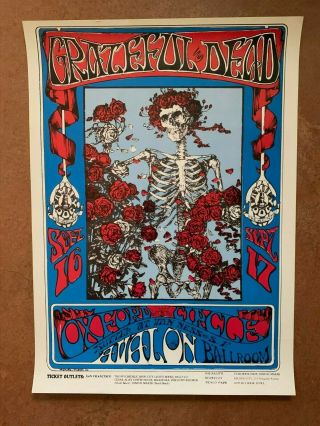 Family Dog Poster Fd - 26 - Pp - 10 “skeleton & Roses” Grateful Dead,  Oxford Circle