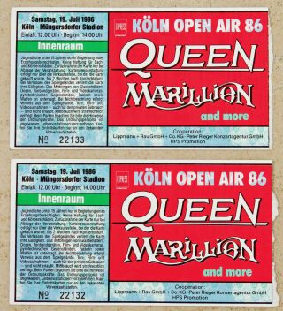 QUEEN Freddie Mercury 2 Tickets and Itinerary From 1986 Magic Tour Cologne Koln 2