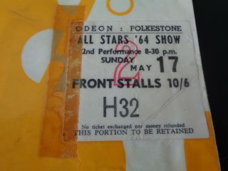 ROLLING STONES ALL STAR 64 UK TOUR PROGRAMME AND TICKET FOLKESTONE 1964 2