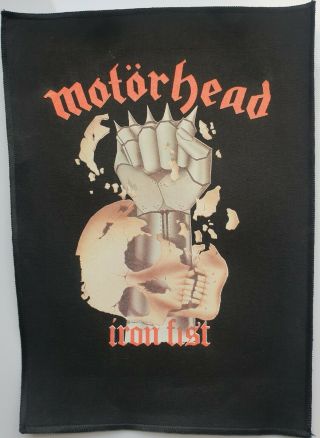 Motorhead Iron Fist Vintage Transfer Back Patch Lemmy Biker Rock Heavy Metal 80s