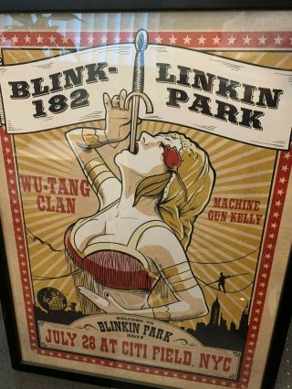 Linkin Park Blink 182 Blinkin Park Citi Field Nyc 7/28/17 Poster - (framed)