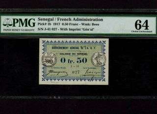 Senegal:p - 1b,  0.  5 Franc,  1917 Colonie Du SÉnÉgal Pmg Ch.  Unc 64