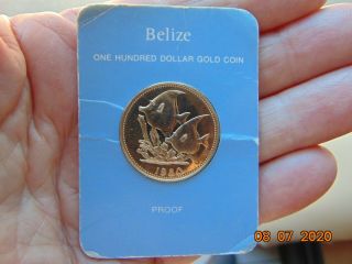 Belize 1980 100 Dollars Gold Fm Proof