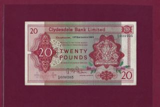 Scotland Clydesdale Bank 20 Pounds 1964 P - 200 Ef
