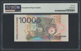 Suriname 10000 Gulden 2000 UNC (Pick 153) PMG - 66 EPQ 2