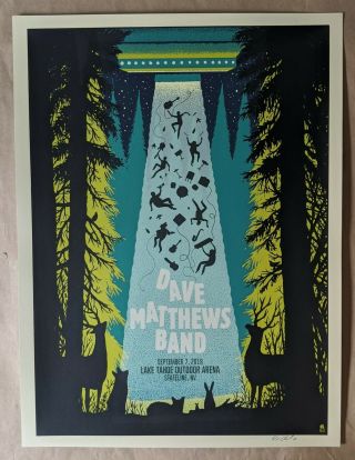 Dave Matthews Band Dmb Poster 9/7/18 Lake Tahoe Outdoor Arena Stateline Nv