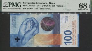 Tt Pk Unl 2017 Switzerland National Bank 100 Franken Pmg 68 Epq Modern