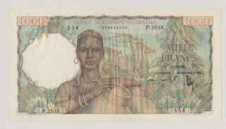 Afrique Occidentale Francaise 1000 Francs Du 2 - 10 - 1951 P42 Etat : Splendide