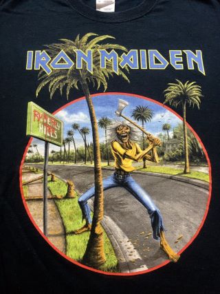 Iron Maiden 2008 Somewhere Back In Time Tour T - Shirt.  May 30 - 31 Los Angeles